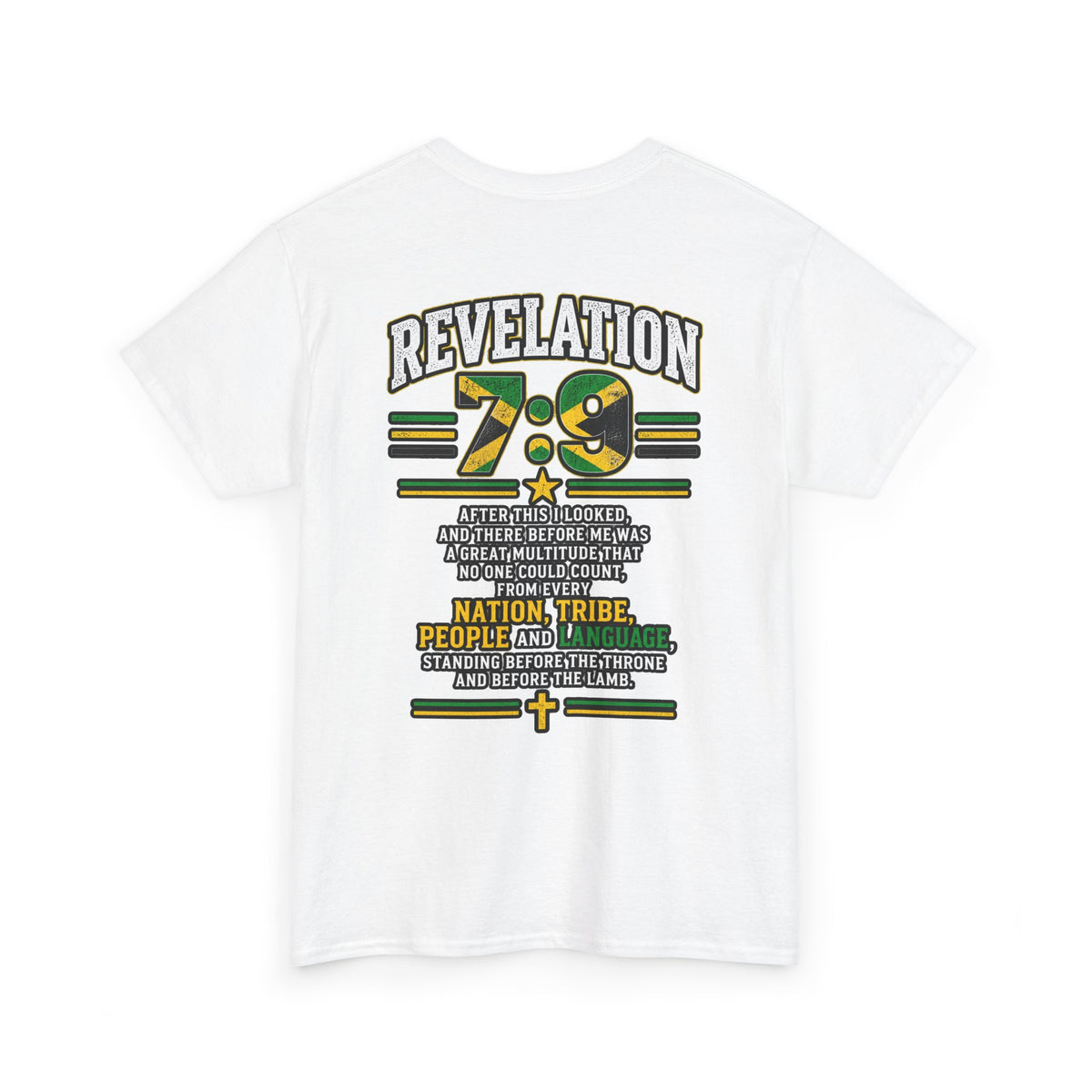 Jesus Revelation 7:9 T-Shirt — Jamaican Flag Gospel Tee